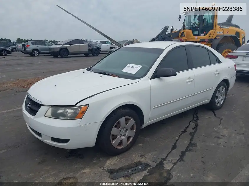 2007 HYUNDAI SONATA VIN 5NPET46C97H228386 — фото 2