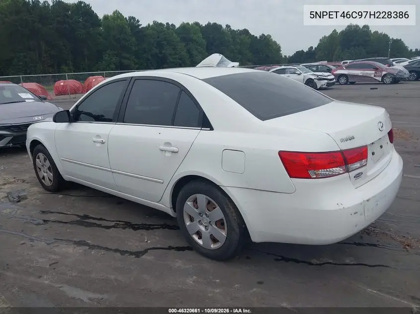 2007 HYUNDAI SONATA VIN 5NPET46C97H228386 — фото 3