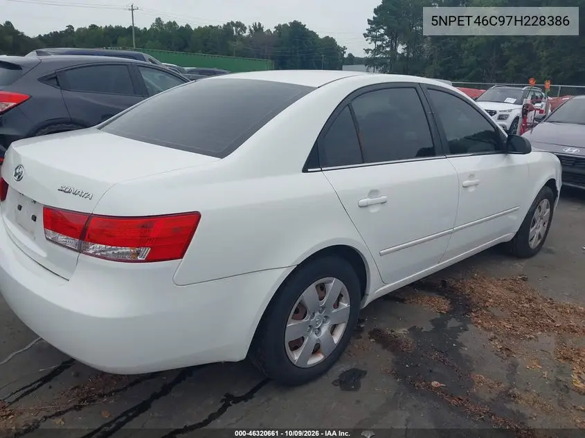 2007 HYUNDAI SONATA VIN 5NPET46C97H228386 — фото 4