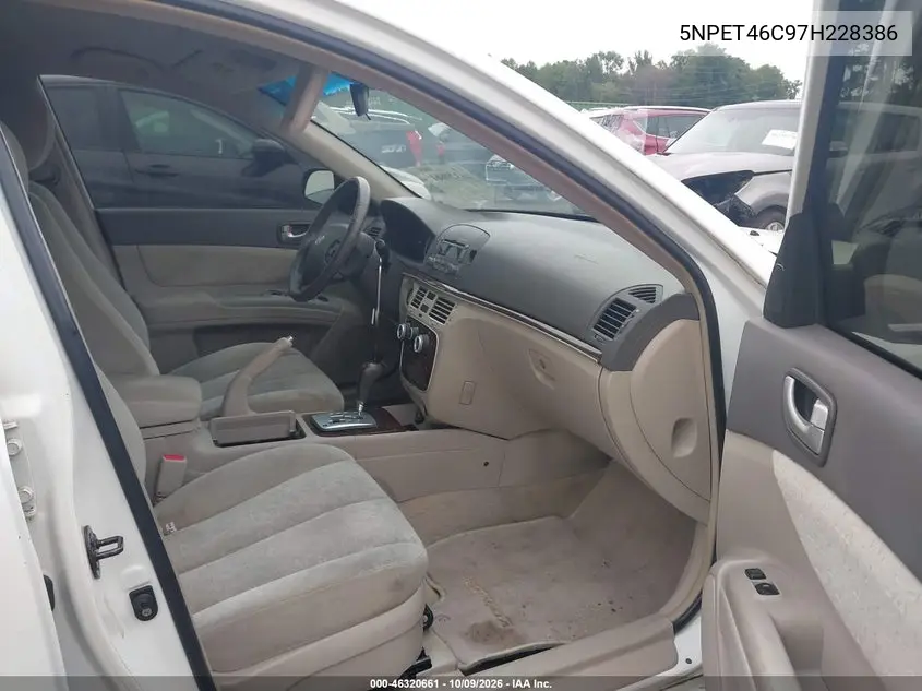 2007 HYUNDAI SONATA VIN 5NPET46C97H228386 — фото 5