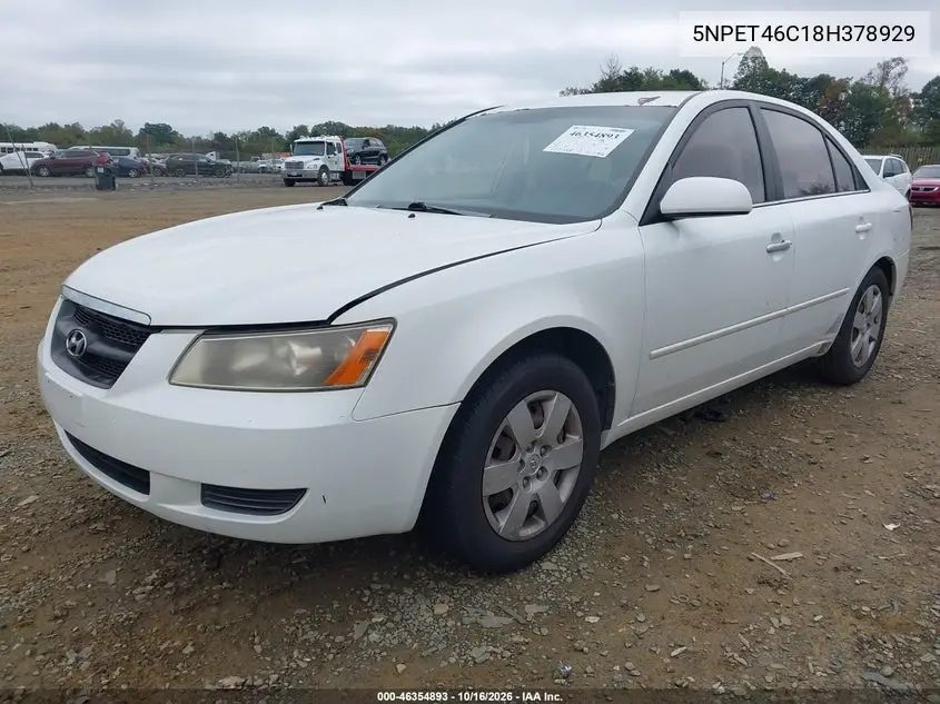 2008 HYUNDAI SONATA VIN 5NPET46C18H378929 — фото 2