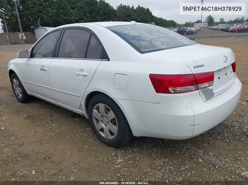 2008 HYUNDAI SONATA VIN 5NPET46C18H378929 — фото 3