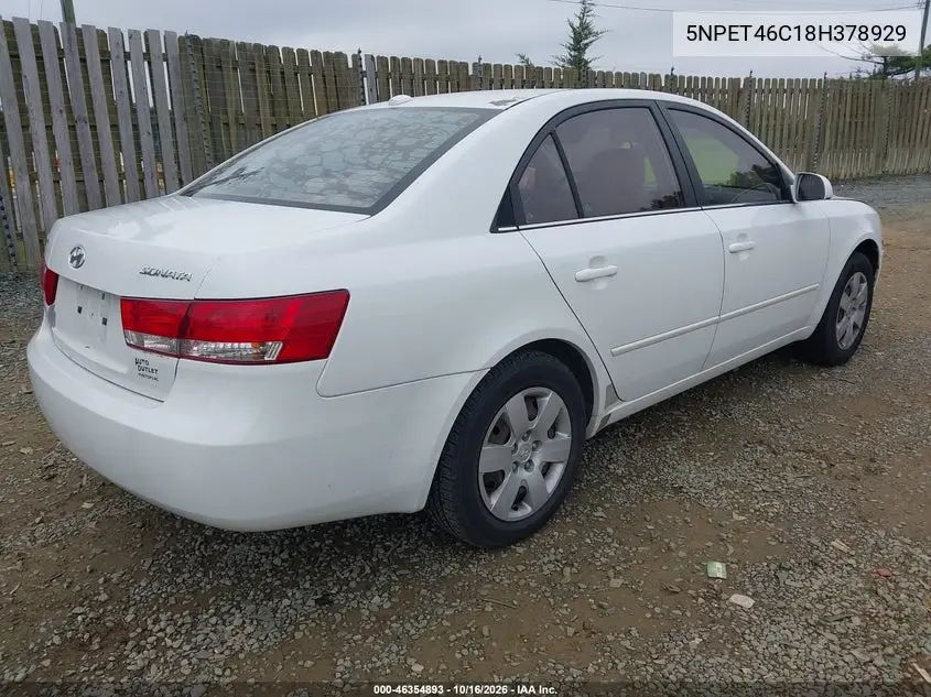 2008 HYUNDAI SONATA VIN 5NPET46C18H378929 — фото 4