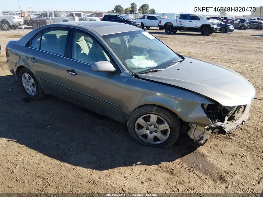 HYUNDAI SONATA 2008, VIN 5NPET46F48H320470