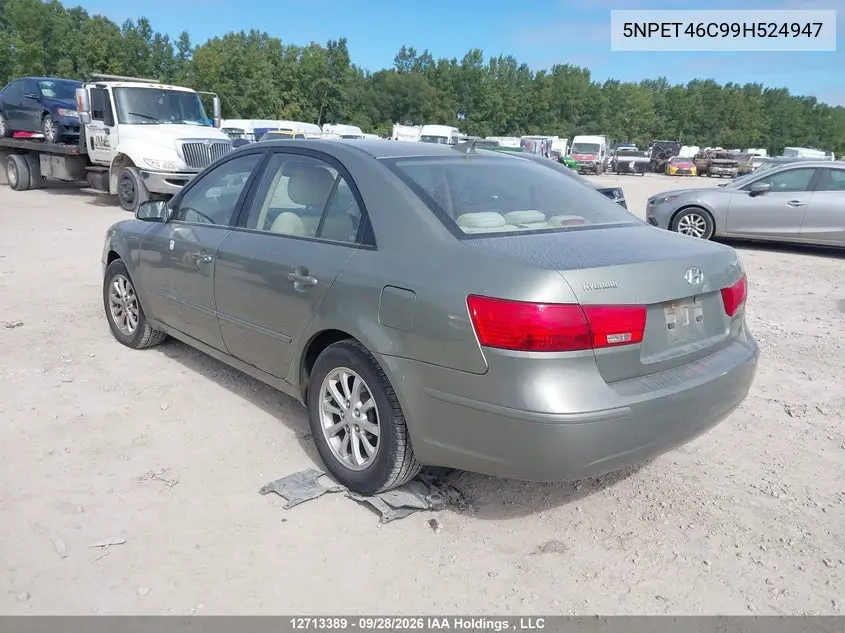 2009 HYUNDAI SONATA VIN 5NPET46C99H524947 — фото 3