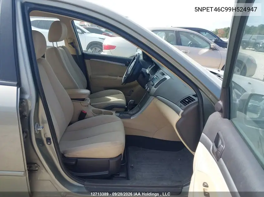 2009 HYUNDAI SONATA VIN 5NPET46C99H524947 — фото 5