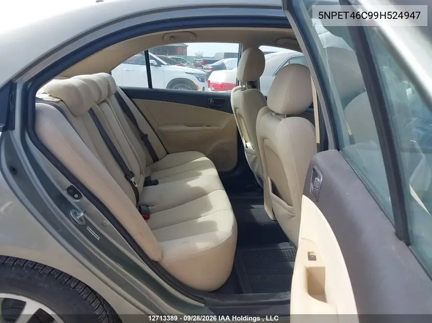 2009 HYUNDAI SONATA VIN 5NPET46C99H524947 — фото 8