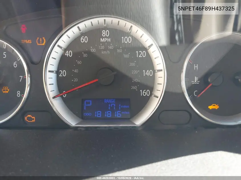 2009 HYUNDAI SONATA VIN 5NPET46F89H437325 — фото 7