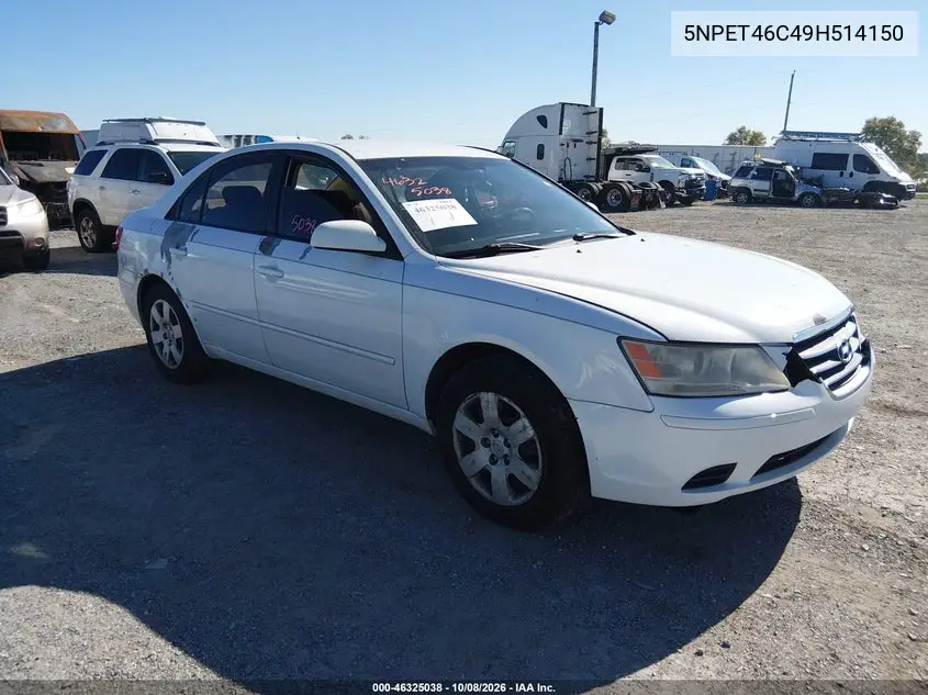 HYUNDAI SONATA 2009, VIN 5NPET46C49H514150