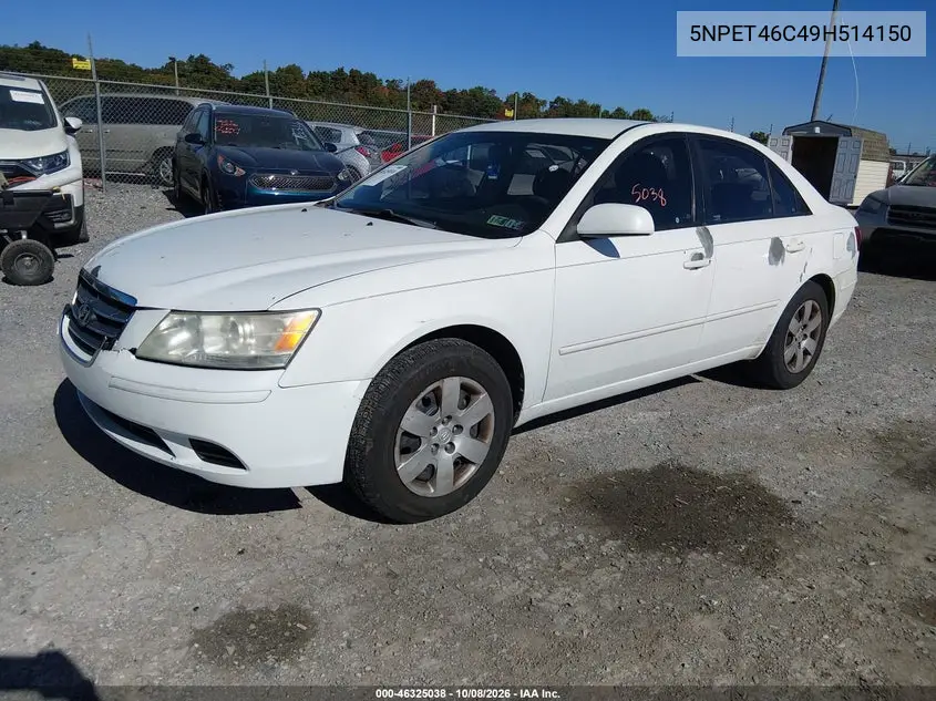 2009 HYUNDAI SONATA VIN 5NPET46C49H514150 — фото 2