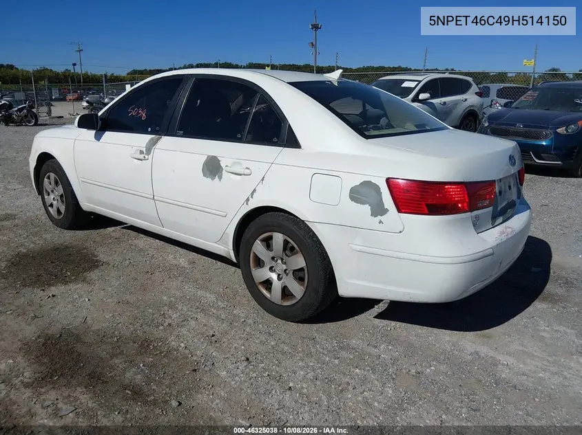 2009 HYUNDAI SONATA VIN 5NPET46C49H514150 — фото 3