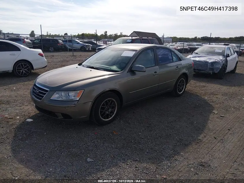 2009 HYUNDAI SONATA VIN 5NPET46C49H417398 — фото 2