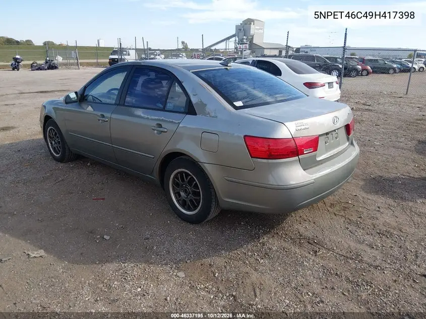 2009 HYUNDAI SONATA VIN 5NPET46C49H417398 — фото 3