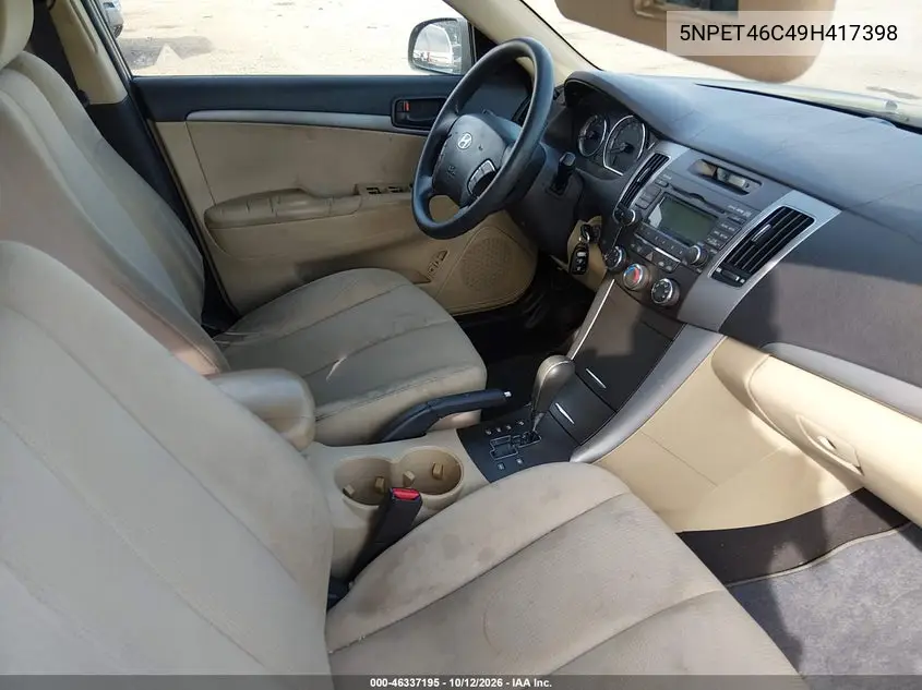 2009 HYUNDAI SONATA VIN 5NPET46C49H417398 — фото 5