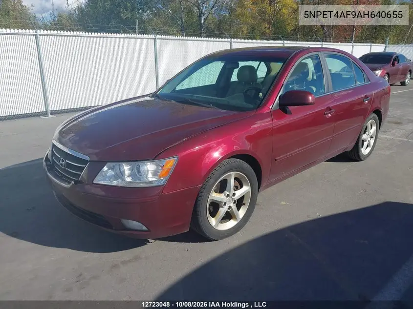 2010 HYUNDAI SONATA VIN 5NPET4AF9AH640655 — фото 2
