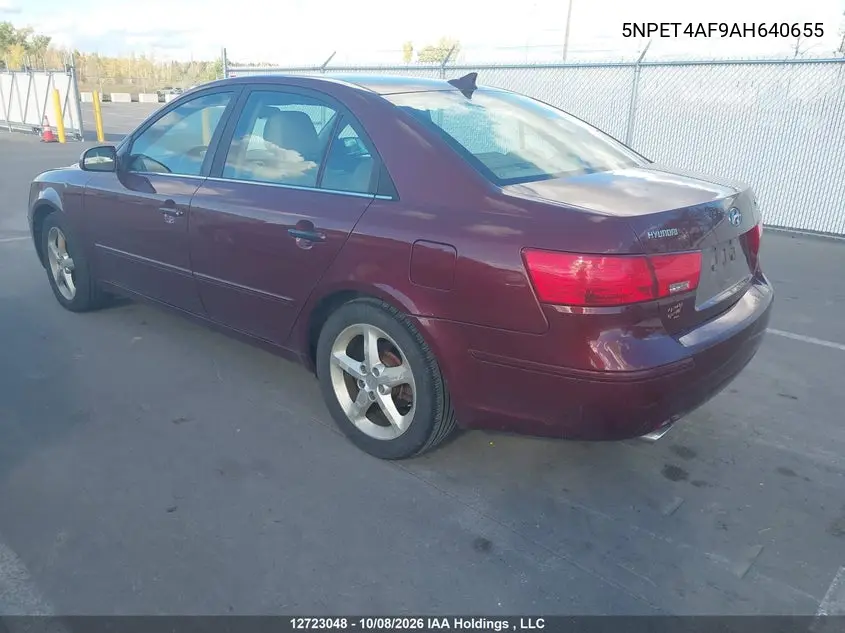 2010 HYUNDAI SONATA VIN 5NPET4AF9AH640655 — фото 3