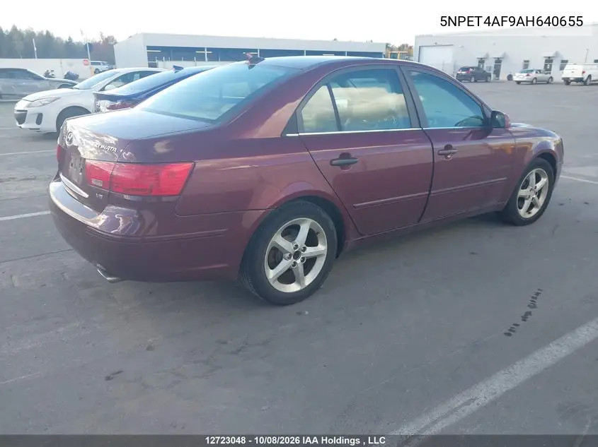 2010 HYUNDAI SONATA VIN 5NPET4AF9AH640655 — фото 4