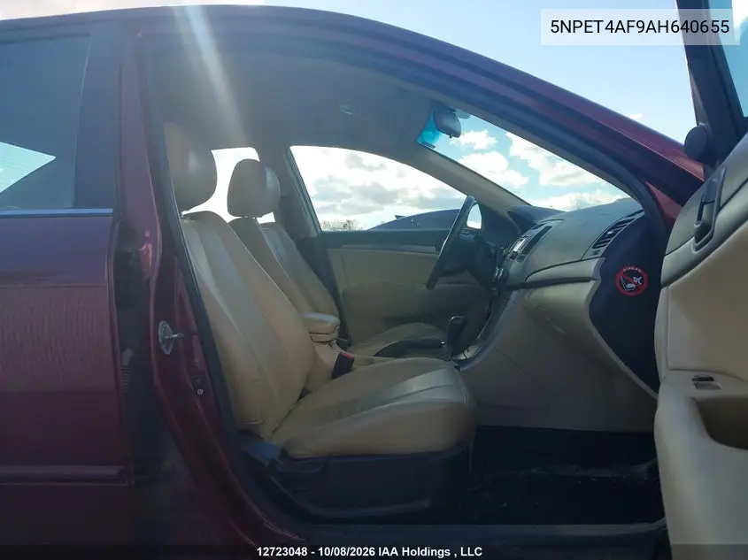 2010 HYUNDAI SONATA VIN 5NPET4AF9AH640655 — фото 5