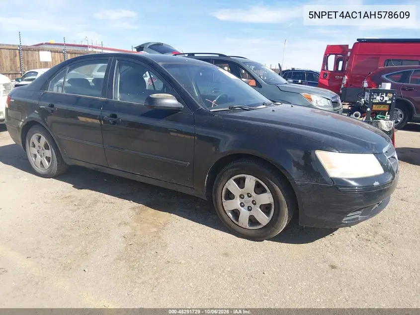 HYUNDAI SONATA 2010, VIN 5NPET4AC1AH578609