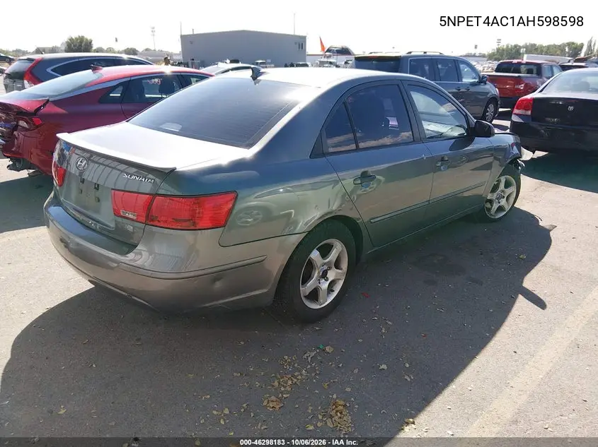 2010 HYUNDAI SONATA VIN 5NPET4AC1AH598598 — фото 4
