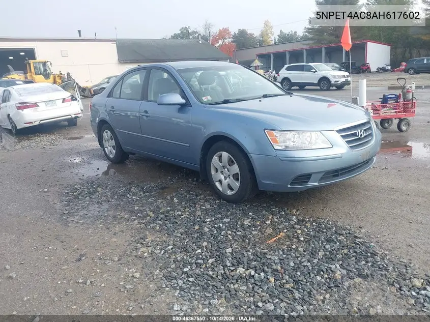 HYUNDAI SONATA 2010, VIN 5NPET4AC8AH617602