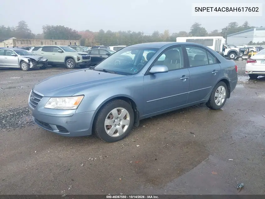 2010 HYUNDAI SONATA VIN 5NPET4AC8AH617602 — фото 2