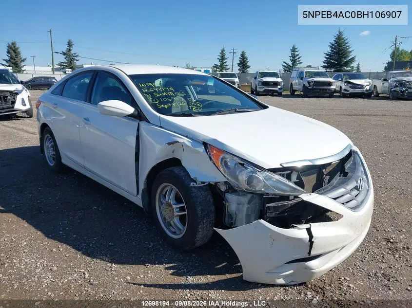 HYUNDAI SONATA 2011, VIN 5NPEB4AC0BH106907