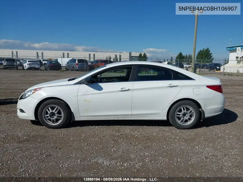 2011 HYUNDAI SONATA VIN 5NPEB4AC0BH106907 — фото 14