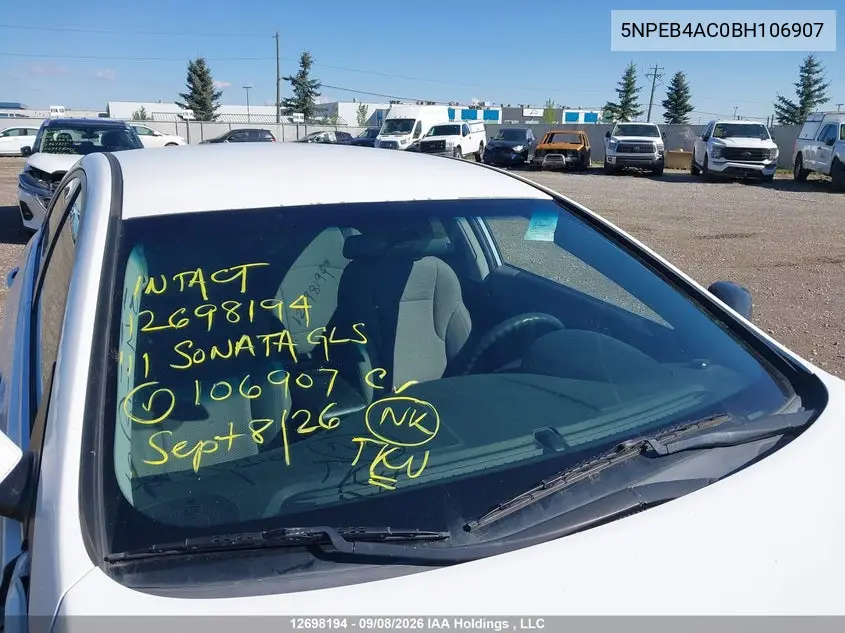 2011 HYUNDAI SONATA VIN 5NPEB4AC0BH106907 — фото 17
