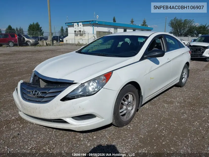 2011 HYUNDAI SONATA VIN 5NPEB4AC0BH106907 — фото 2