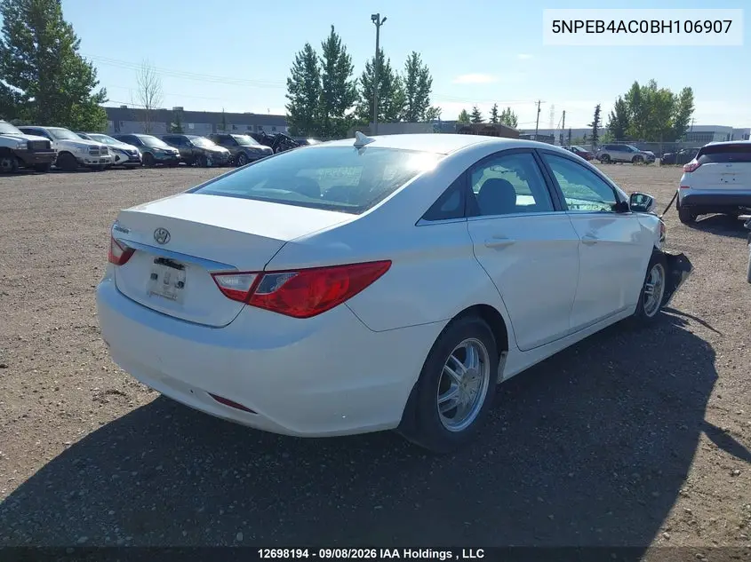 2011 HYUNDAI SONATA VIN 5NPEB4AC0BH106907 — фото 4