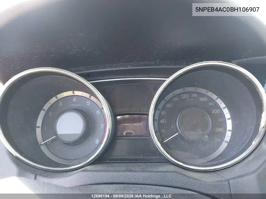 2011 HYUNDAI SONATA VIN 5NPEB4AC0BH106907 — фото 7