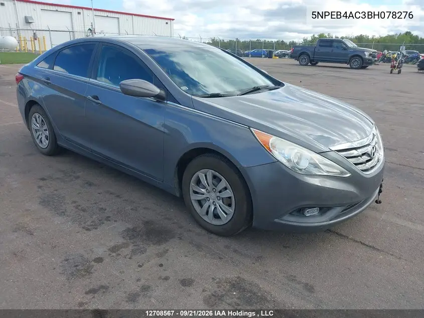 HYUNDAI SONATA 2011, VIN 5NPEB4AC3BH078276