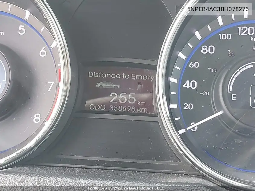 2011 HYUNDAI SONATA VIN 5NPEB4AC3BH078276 — фото 15