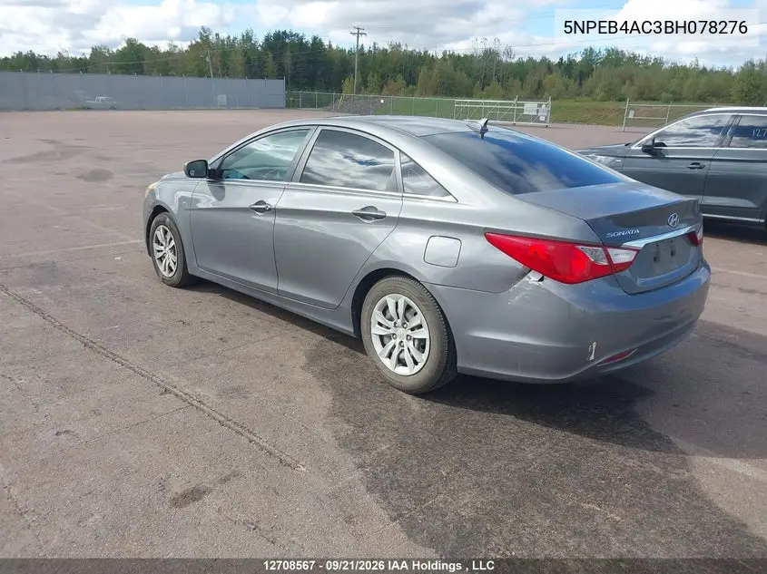 2011 HYUNDAI SONATA VIN 5NPEB4AC3BH078276 — фото 3