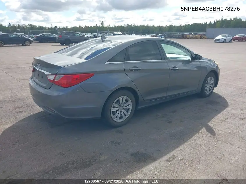 2011 HYUNDAI SONATA VIN 5NPEB4AC3BH078276 — фото 4