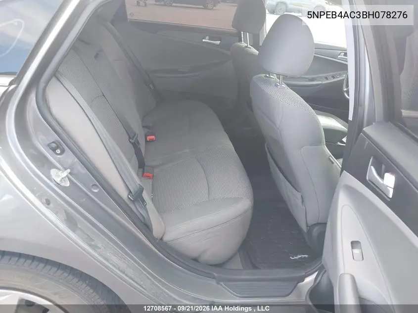 2011 HYUNDAI SONATA VIN 5NPEB4AC3BH078276 — фото 8