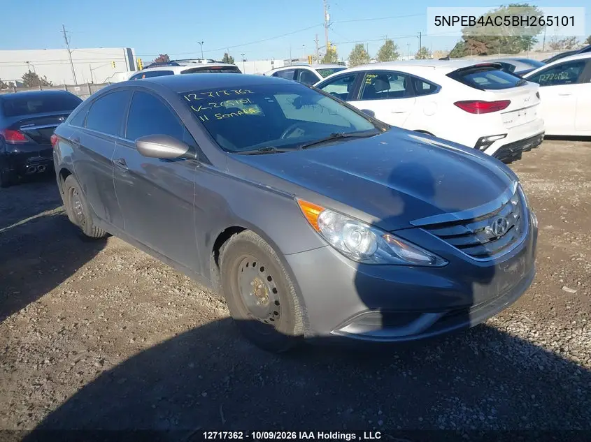 HYUNDAI SONATA 2011, VIN 5NPEB4AC5BH265101