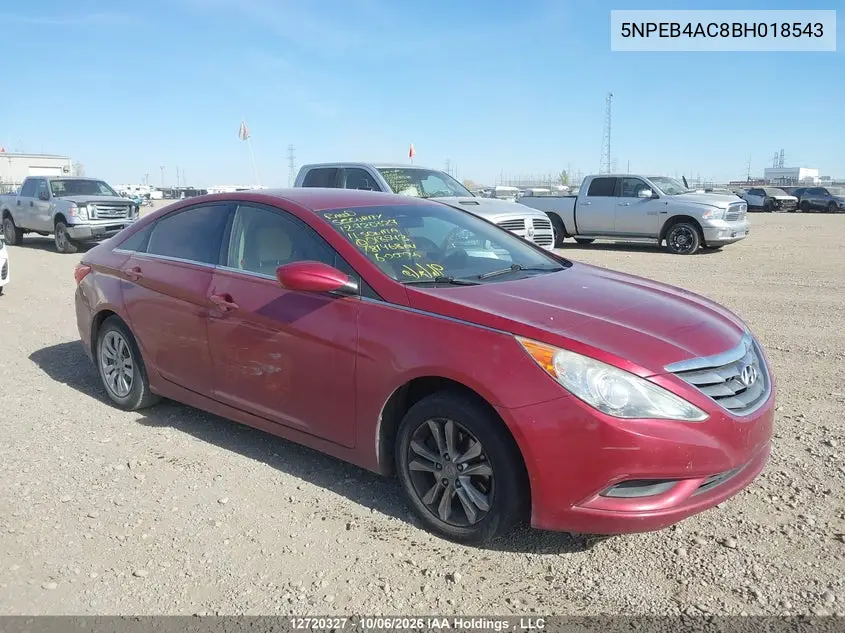 HYUNDAI SONATA 2011, VIN 5NPEB4AC8BH018543