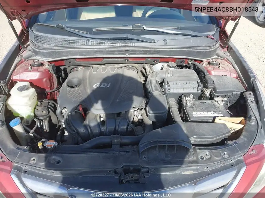 2011 HYUNDAI SONATA VIN 5NPEB4AC8BH018543 — фото 10