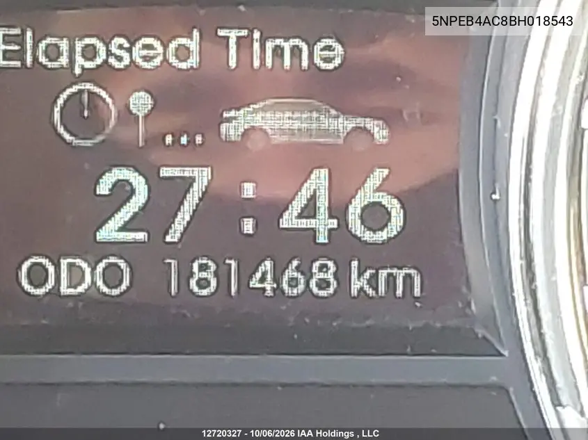 2011 HYUNDAI SONATA VIN 5NPEB4AC8BH018543 — фото 16