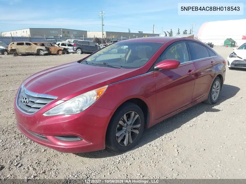2011 HYUNDAI SONATA VIN 5NPEB4AC8BH018543 — фото 2