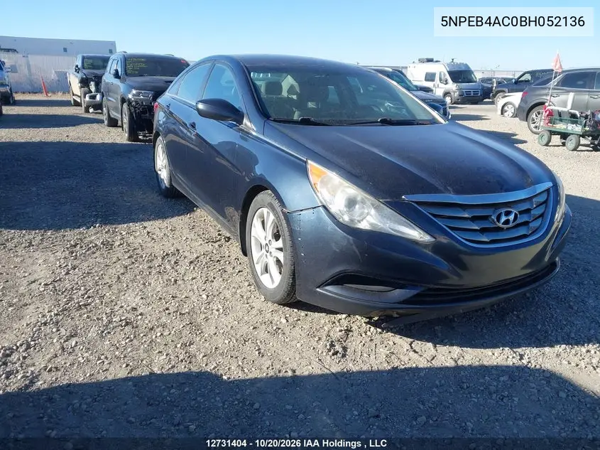 HYUNDAI SONATA 2011, VIN 5NPEB4AC0BH052136