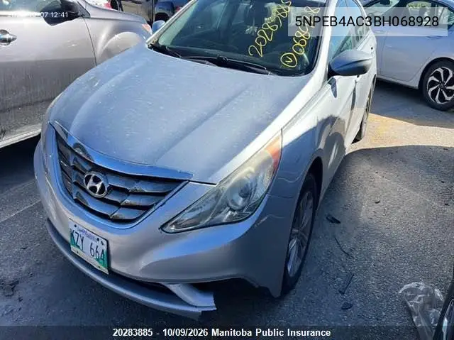 HYUNDAI SONATA 2011, VIN 5NPEB4AC3BH068928