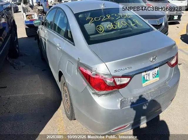 2011 HYUNDAI SONATA VIN 5NPEB4AC3BH068928 — фото 2