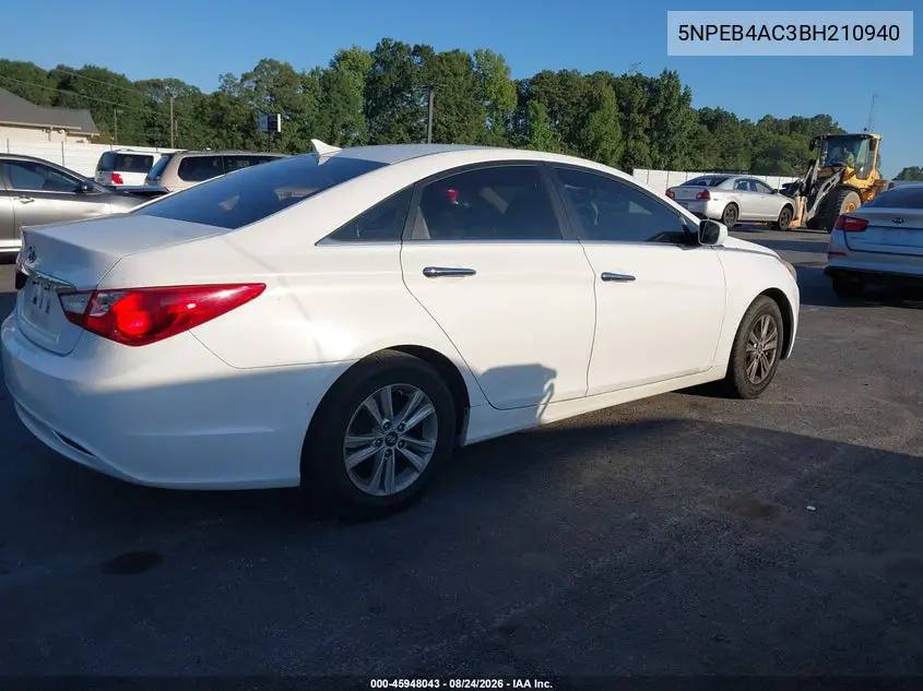 2011 HYUNDAI SONATA VIN 5NPEB4AC3BH210940 — фото 4