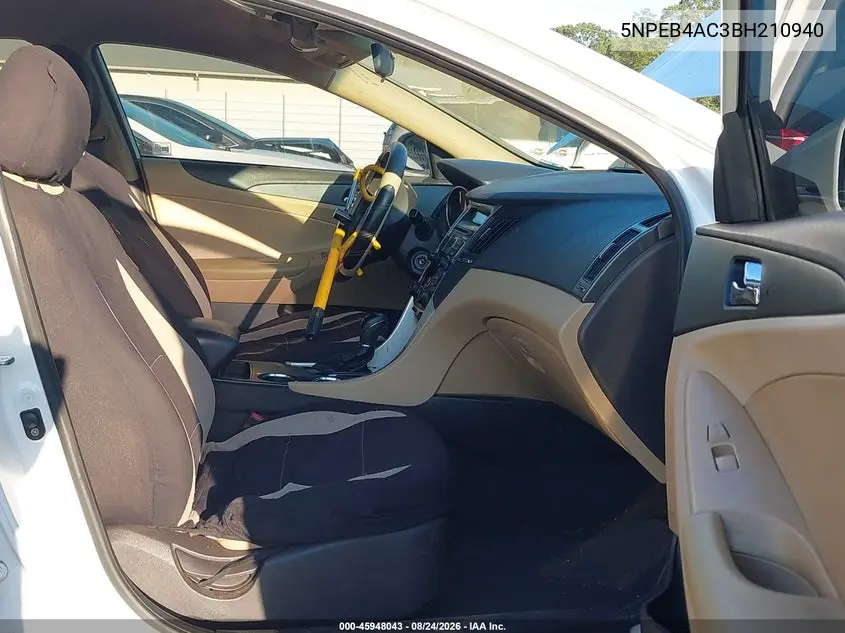 2011 HYUNDAI SONATA VIN 5NPEB4AC3BH210940 — фото 5