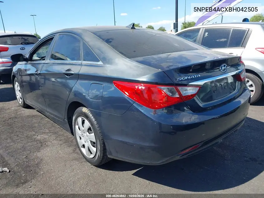 2011 HYUNDAI SONATA VIN 5NPEB4ACXBH042505 — фото 3