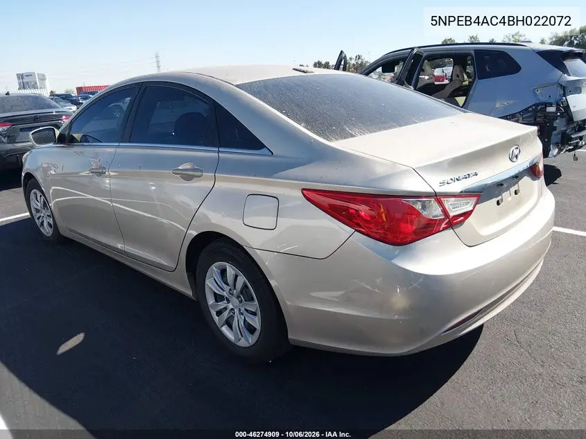 2011 HYUNDAI SONATA VIN 5NPEB4AC4BH022072 — фото 3