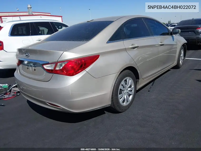 2011 HYUNDAI SONATA VIN 5NPEB4AC4BH022072 — фото 4